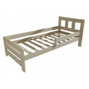 Dětská postel se zábranou VMK010D KIDS (Rozměr: 70 x 160 cm, Barva dřeva: surové dřevo)