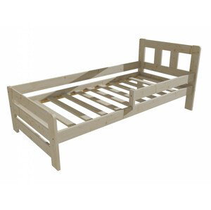 Dětská postel se zábranou VMK010D KIDS (Rozměr: 80 x 190 cm, Barva dřeva: surové dřevo)