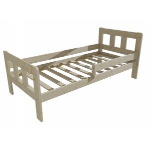 Dětská postel se zábranou VMK010EA KIDS (Rozměr: 100 x 200 cm, Barva dřeva: surové dřevo)