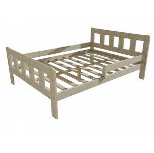 Dětská postel se zábranou VMK010EA KIDS (Rozměr: 120 x 200 cm, Barva dřeva: surové dřevo)