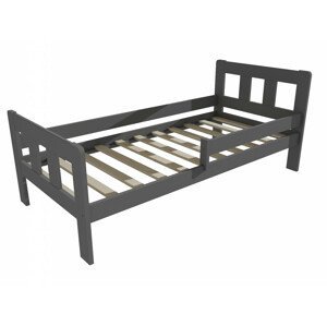 Dětská postel se zábranou VMK010EA KIDS (Rozměr: 70 x 160 cm, Barva dřeva: barva šedá)