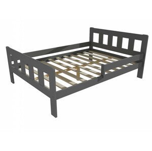 Dětská postel se zábranou VMK010EA KIDS (Rozměr: 120 x 200 cm, Barva dřeva: barva šedá)