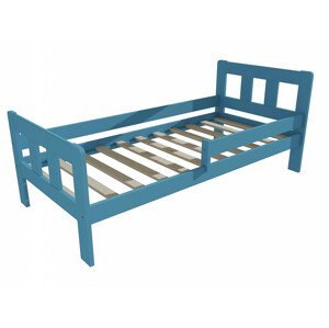 Dětská postel se zábranou VMK010EA KIDS (Rozměr: 70 x 160 cm, Barva dřeva: barva modrá)