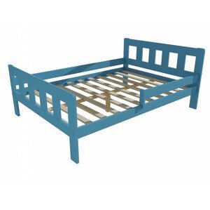 Dětská postel se zábranou VMK010EA KIDS (Rozměr: 120 x 200 cm, Barva dřeva: barva modrá)