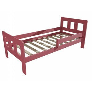 Dětská postel se zábranou VMK010EA KIDS (Rozměr: 70 x 160 cm, Barva dřeva: barva růžová)