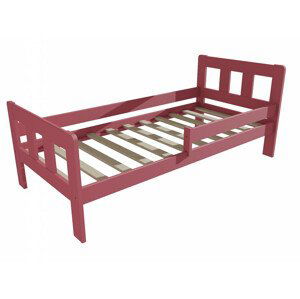 Dětská postel se zábranou VMK010EA KIDS (Rozměr: 80 x 160 cm, Barva dřeva: barva růžová)