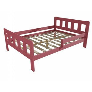 Dětská postel se zábranou VMK010EA KIDS (Rozměr: 120 x 200 cm, Barva dřeva: barva růžová)