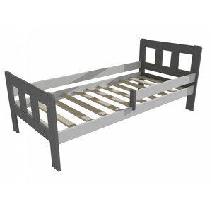 Dětská postel se zábranou VMK010EA KIDS (Rozměr: 80 x 170 cm, Barva dřeva: barva šedá + bílá)