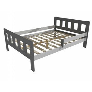 Dětská postel se zábranou VMK010EA KIDS (Rozměr: 120 x 200 cm, Barva dřeva: barva šedá + bílá)