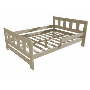 Dětská postel se zábranou VMK010FA KIDS (Rozměr: 120 x 200 cm, Barva dřeva: surové dřevo)