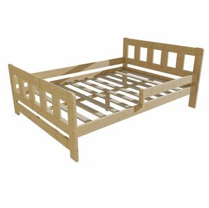 Dětská postel se zábranou VMK010FA KIDS (Rozměr: 120 x 200 cm, Barva dřeva: bezbarvý lak)