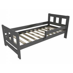Dětská postel se zábranou VMK010FA KIDS (Rozměr: 80 x 160 cm, Barva dřeva: barva šedá)