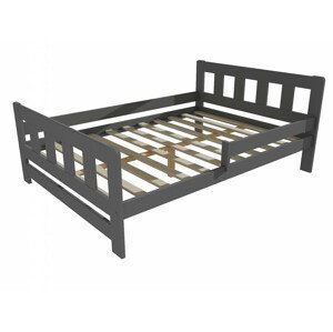 Dětská postel se zábranou VMK010FA KIDS (Rozměr: 120 x 200 cm, Barva dřeva: barva šedá)