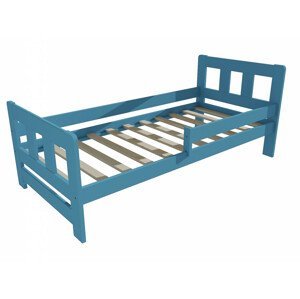 Dětská postel se zábranou VMK010FA KIDS (Rozměr: 80 x 160 cm, Barva dřeva: barva modrá)
