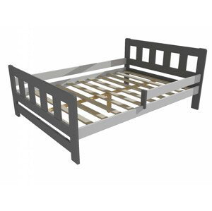 Dětská postel se zábranou VMK010FA KIDS (Rozměr: 140 x 200 cm, Barva dřeva: barva šedá + bílá)