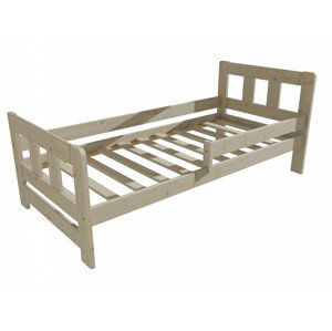 Dětská postel se zábranou VMK010FA KIDS (Rozměr: 80 x 180 cm, Barva dřeva: surové dřevo)