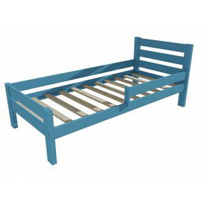 Dětská postel se zábranou VMK011C KIDS (Rozměr: 70 x 160 cm, Barva dřeva: barva modrá)