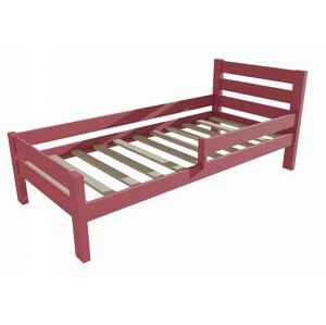 Dětská postel se zábranou VMK011C KIDS (Rozměr: 70 x 160 cm, Barva dřeva: barva růžová)