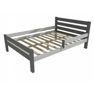 Dětská postel se zábranou VMK011C KIDS (Rozměr: 120 x 200 cm, Barva dřeva: barva šedá + bílá)