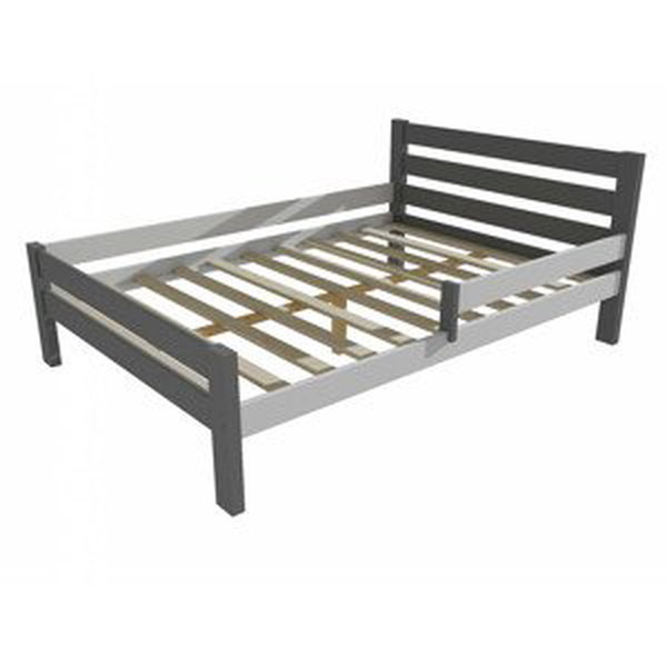Dětská postel se zábranou VMK011C KIDS (Rozměr: 140 x 200 cm, Barva dřeva: barva šedá + bílá)