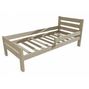 Dětská postel se zábranou VMK011C KIDS (Rozměr: 80 x 190 cm, Barva dřeva: surové dřevo)