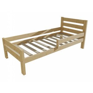 Dětská postel se zábranou VMK011C KIDS (Rozměr: 80 x 200 cm, Barva dřeva: bezbarvý lak)