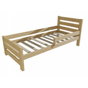 Dětská postel se zábranou VMK011D KIDS (Rozměr: 100 x 200 cm, Barva dřeva: bezbarvý lak)