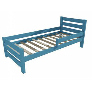 Dětská postel se zábranou VMK011D KIDS (Rozměr: 80 x 160 cm, Barva dřeva: barva modrá)