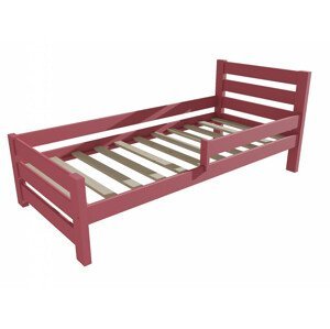 Dětská postel se zábranou VMK011D KIDS (Rozměr: 70 x 160 cm, Barva dřeva: barva růžová)