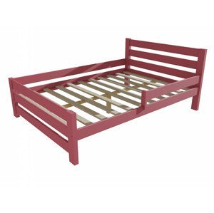 Dětská postel se zábranou VMK011D KIDS (Rozměr: 140 x 200 cm, Barva dřeva: barva růžová)