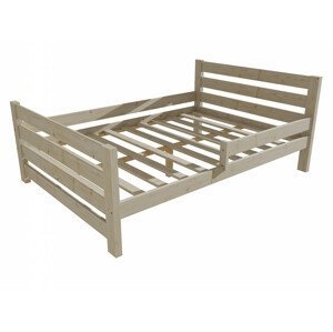 Dětská postel se zábranou VMK011E KIDS (Rozměr: 140 x 200 cm, Barva dřeva: surové dřevo)