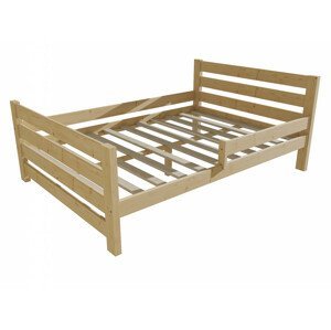 Dětská postel se zábranou VMK011E KIDS (Rozměr: 120 x 200 cm, Barva dřeva: bezbarvý lak)