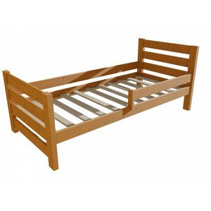 Dětská postel se zábranou VMK011E KIDS (Rozměr: 80 x 160 cm, Barva dřeva: moření olše)