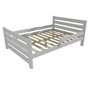 Dětská postel se zábranou VMK011E KIDS (Rozměr: 120 x 200 cm, Barva dřeva: barva bílá)