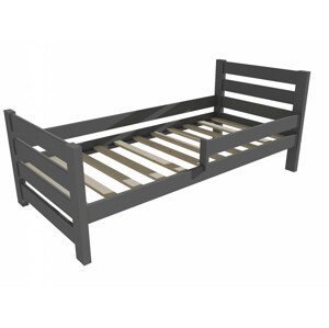 Dětská postel se zábranou VMK011E KIDS (Rozměr: 80 x 160 cm, Barva dřeva: barva šedá)