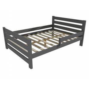Dětská postel se zábranou VMK011E KIDS (Rozměr: 140 x 200 cm, Barva dřeva: barva šedá)
