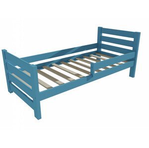 Dětská postel se zábranou VMK011E KIDS (Rozměr: 70 x 160 cm, Barva dřeva: barva modrá)