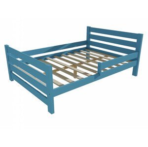 Dětská postel se zábranou VMK011E KIDS (Rozměr: 120 x 200 cm, Barva dřeva: barva modrá)