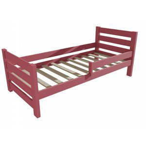 Dětská postel se zábranou VMK011E KIDS (Rozměr: 70 x 160 cm, Barva dřeva: barva růžová)