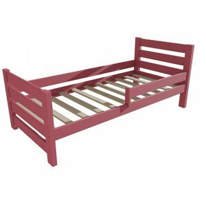 Dětská postel se zábranou VMK011E KIDS (Rozměr: 80 x 170 cm, Barva dřeva: barva růžová)