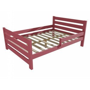 Dětská postel se zábranou VMK011E KIDS (Rozměr: 120 x 200 cm, Barva dřeva: barva růžová)