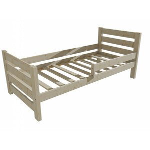 Dětská postel se zábranou VMK011E KIDS (Rozměr: 70 x 160 cm, Barva dřeva: surové dřevo)