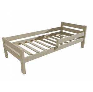 Dětská postel se zábranou VMK012C KIDS (Rozměr: 100 x 200 cm, Barva dřeva: surové dřevo)