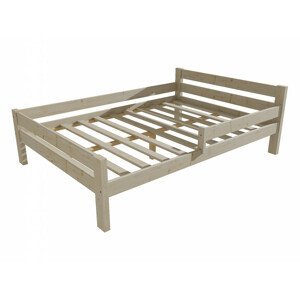 Dětská postel se zábranou VMK012C KIDS (Rozměr: 120 x 200 cm, Barva dřeva: surové dřevo)