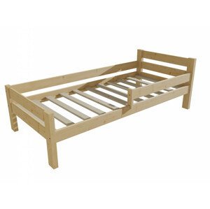 Dětská postel se zábranou VMK012C KIDS (Rozměr: 100 x 200 cm, Barva dřeva: bezbarvý lak)