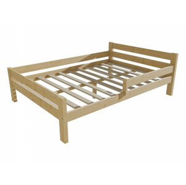 Dětská postel se zábranou VMK012C KIDS (Rozměr: 120 x 200 cm, Barva dřeva: bezbarvý lak)