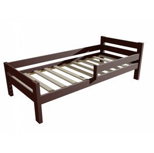 Dětská postel se zábranou VMK012C KIDS (Rozměr: 80 x 160 cm, Barva dřeva: moření ořech)