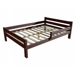 Dětská postel se zábranou VMK012C KIDS (Rozměr: 120 x 200 cm, Barva dřeva: moření ořech)