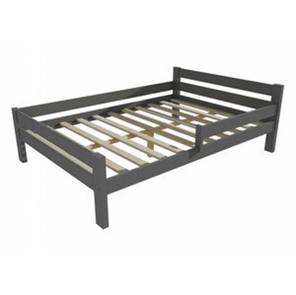 Dětská postel se zábranou VMK012C KIDS (Rozměr: 140 x 200 cm, Barva dřeva: barva šedá)