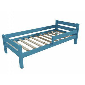 Dětská postel se zábranou VMK012C KIDS (Rozměr: 70 x 160 cm, Barva dřeva: barva modrá)